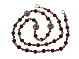 Бусы redrobe «Ночные цветы», агат, металл, стекло, 54 см