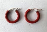 Серьги кольцо коричневое, 3 см