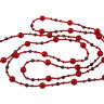 Бусы redrobe "Морозная ягода", коралл, гранат, стекло, 124 см
