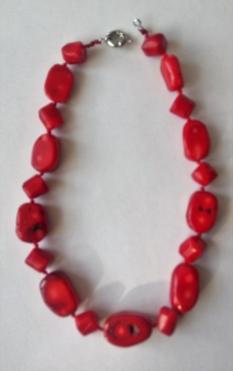 Бусы из коралла, крупные камни, 46 см