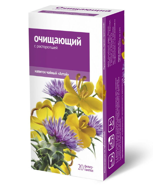 Чайный напиток Алтай "Очищающий. С расторопшей", 20 ф/п