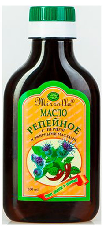 Масло репейное для волос с перцем и эфирными маслами Миролла, 100 мл