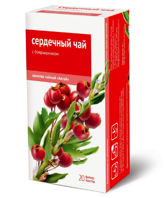 Чайный напиток Алтай "Сердечный чай. С боярышником", 20 ф/п